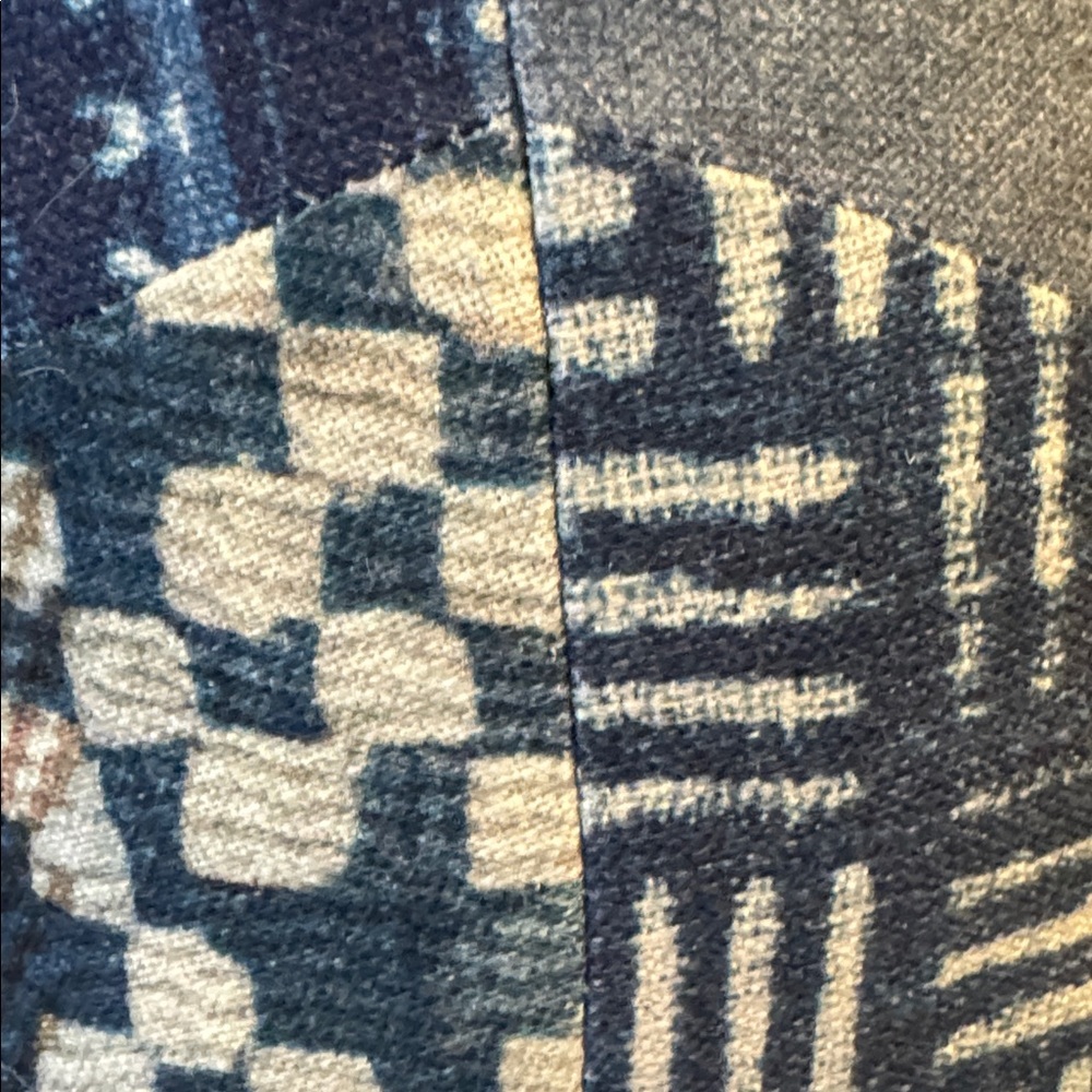 Pottery Barn Nelson Teddy Patchwork Pillow - Blue and Red - Picture 7 of 12